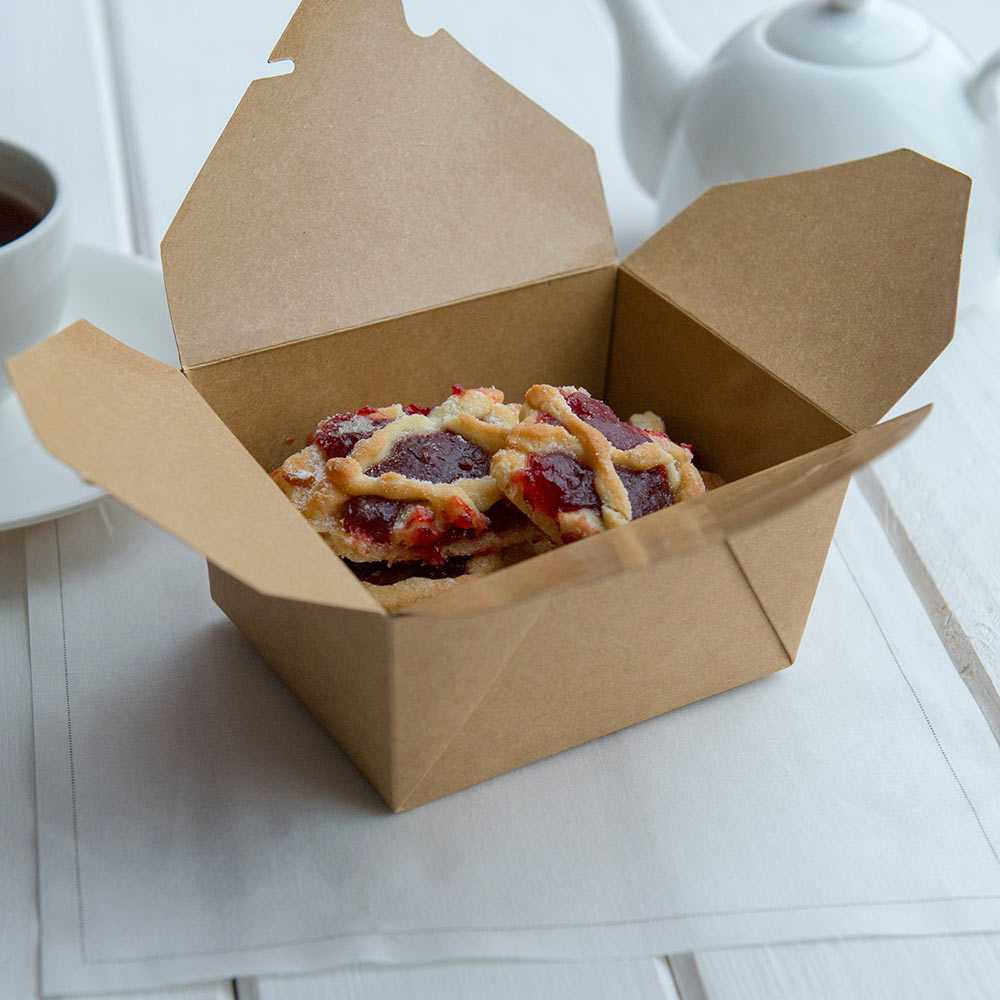 Bio Tek 30 oz Rectangle Kraft Paper #1 Bio Box Take Out Container - 5" x 4" x 2 1/2" - 200 count box