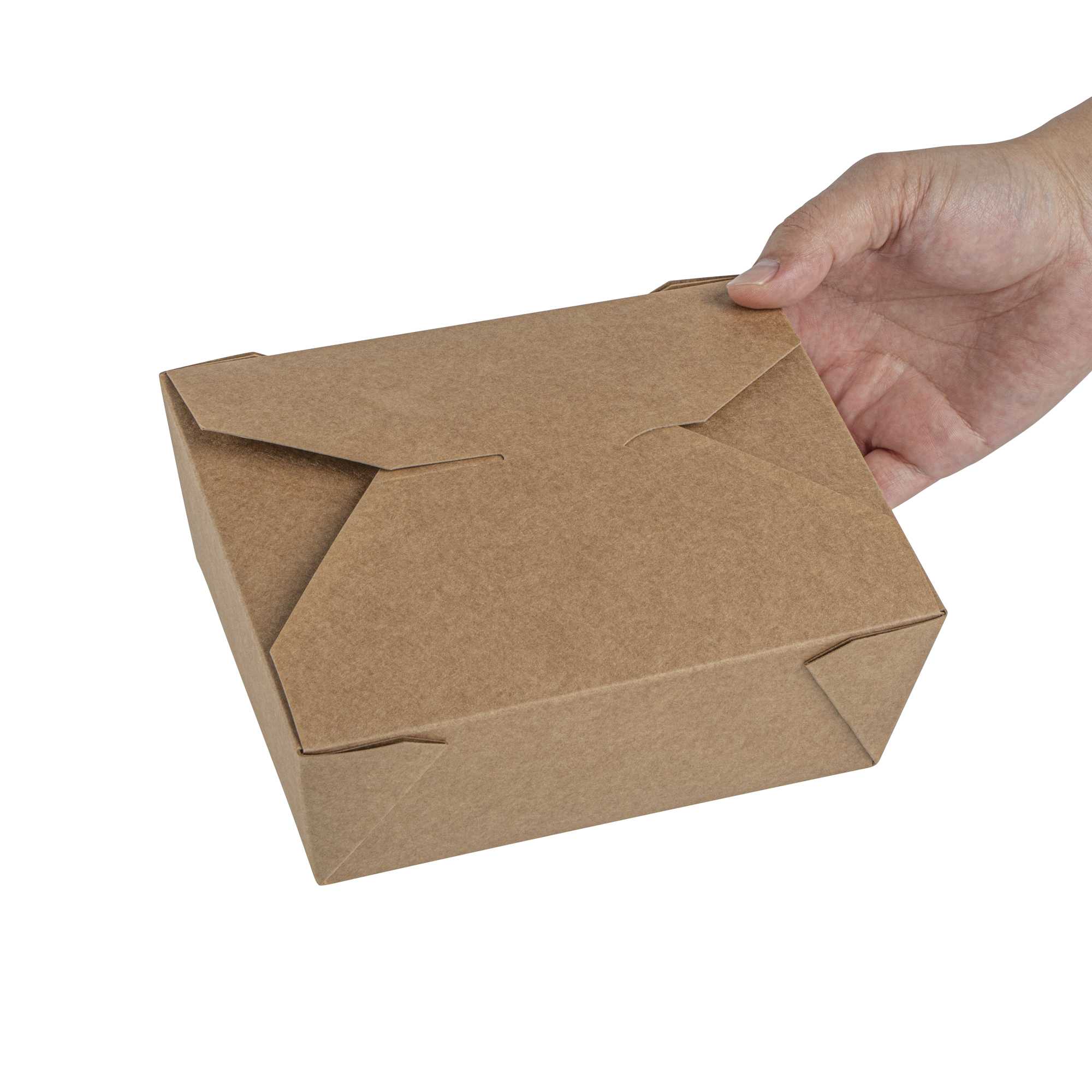 Bio Tek 45 oz Rectangle Kraft Paper #8 Bio Box Take Out Container - 6 3/4" x 5 1/2" x 2 1/2" - 200 count box