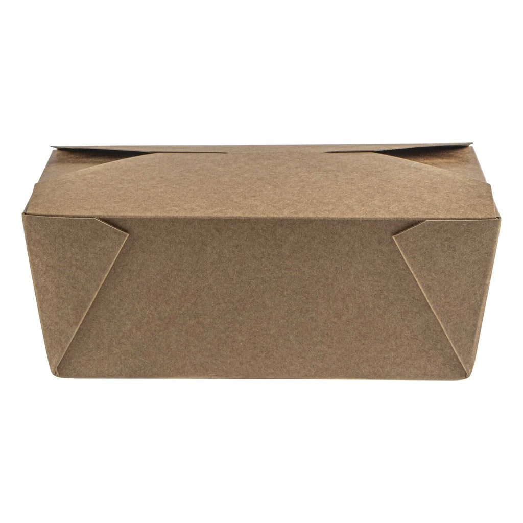 Bio Tek 45 oz Rectangle Kraft Paper #8 Bio Box Take Out Container - 6 3/4" x 5 1/2" x 2 1/2" - 200 count box