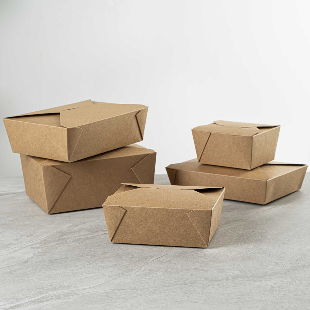 Bio Tek 45 oz Rectangle Kraft Paper #8 Bio Box Take Out Container - 6 3/4" x 5 1/2" x 2 1/2" - 200 count box