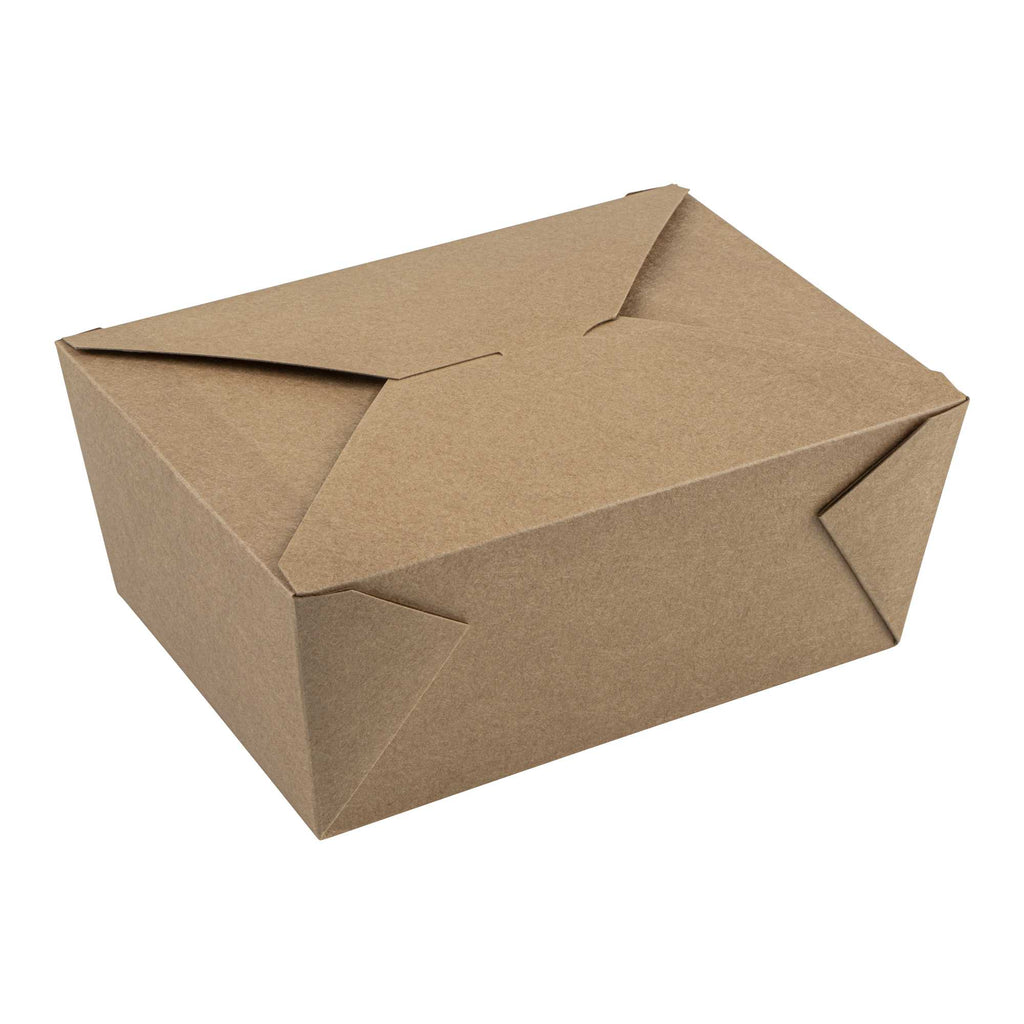 Bio Tek 98 oz Rectangle Kraft Paper #4 Bio Box Take Out Container - 8 1/2" x 6 1/4" x 3 1/2" - 200 count box