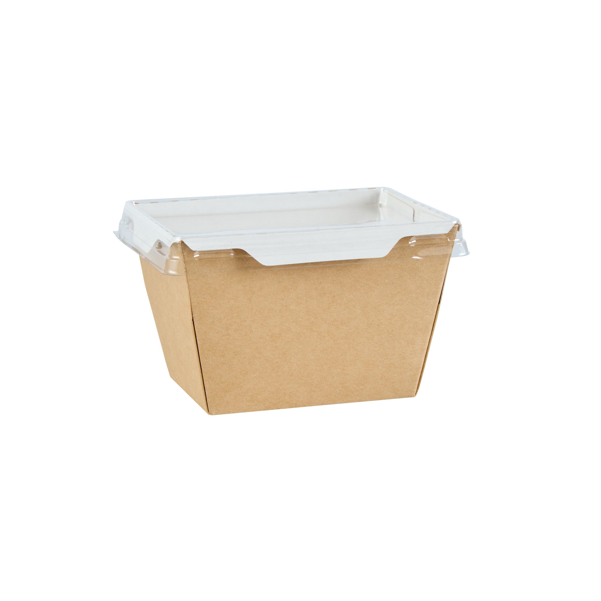 Cafe Vision 17 oz Rectangle Kraft Paper Small Click Lock Container - 4 1/4" x 3 1/4" x 2 3/4" - 200 count box