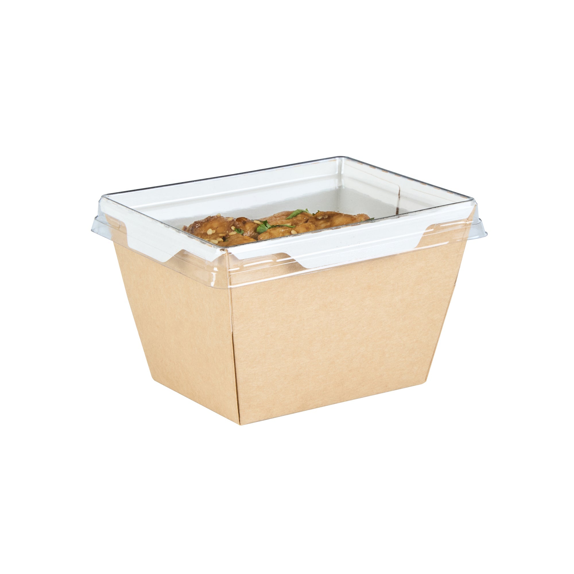 Cafe Vision Rectangle Clear Plastic Lid - Fits Small Click Lock Container - 200 count box
