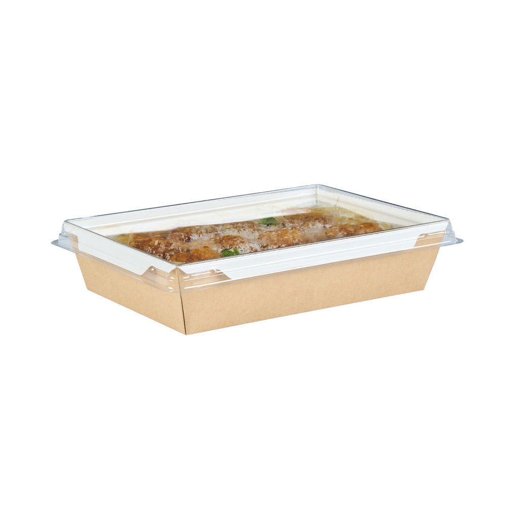 Cafe Vision Rectangle Clear Plastic Lid - Fits Medium Click Lock Container - 200 count box
