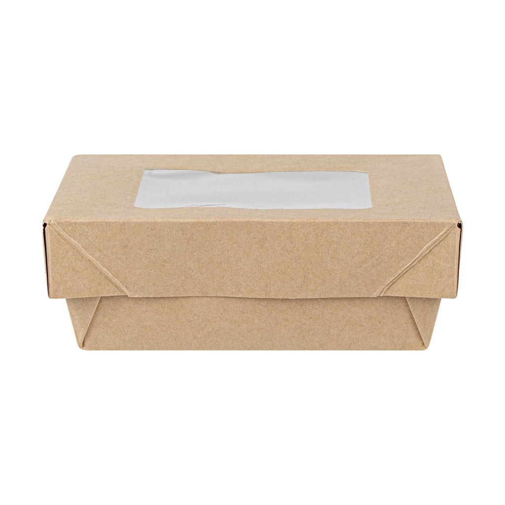 Cafe Vision 13 oz Square Kraft Paper Small Take Out Container - 4 1/2" x 4 1/2" x 1 1/2" - 200 count box