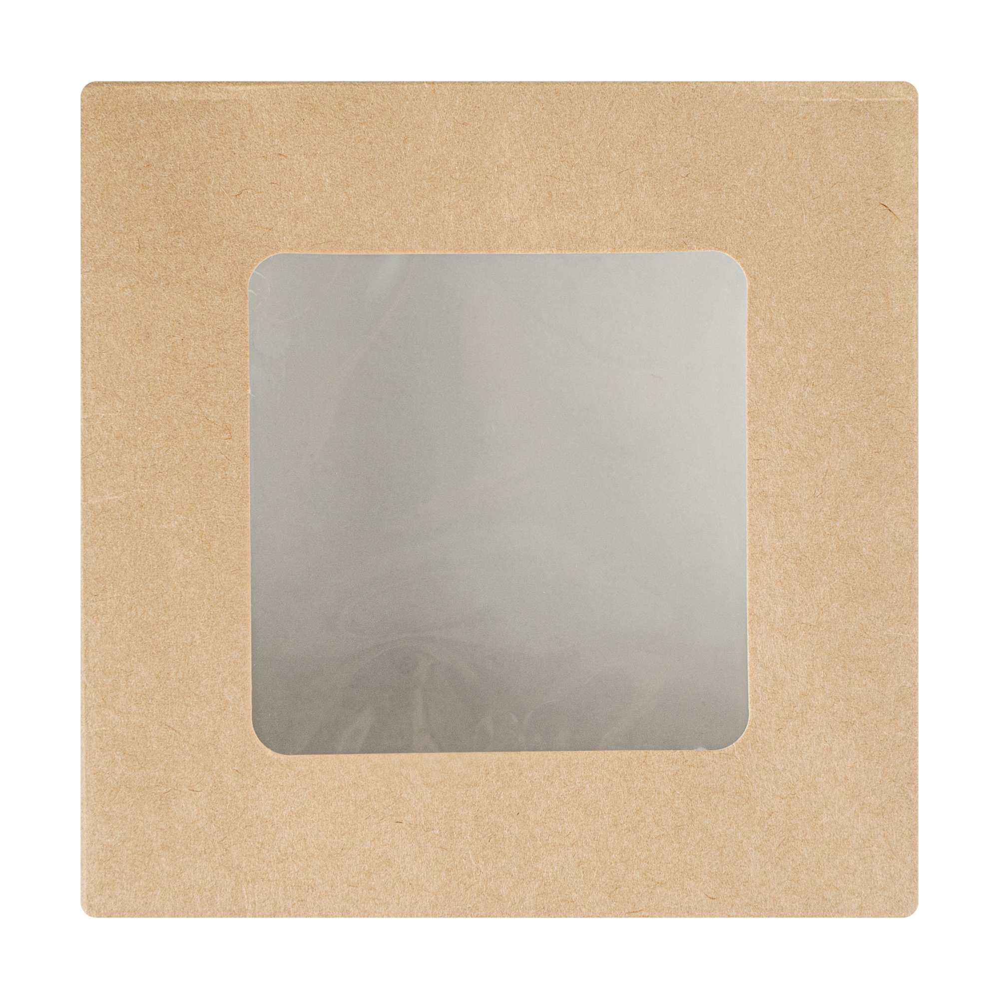 Cafe Vision 13 oz Square Kraft Paper Small Take Out Container - 4 1/2" x 4 1/2" x 1 1/2" - 200 count box