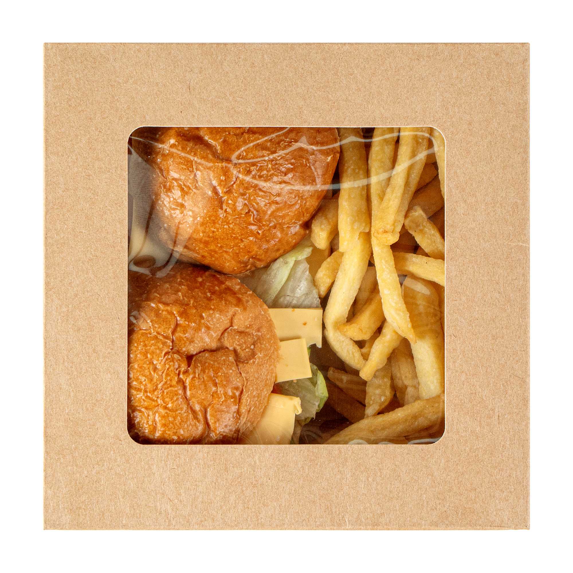Cafe Vision 27 oz Square Kraft Paper Medium Take Out Container - 5 1/4" x 5 1/4" x 2" - 200 count box
