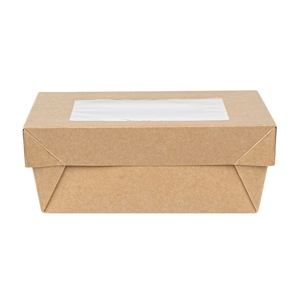 Cafe Vision 27 oz Square Kraft Paper Medium Take Out Container - 5 1/4" x 5 1/4" x 2" - 200 count box