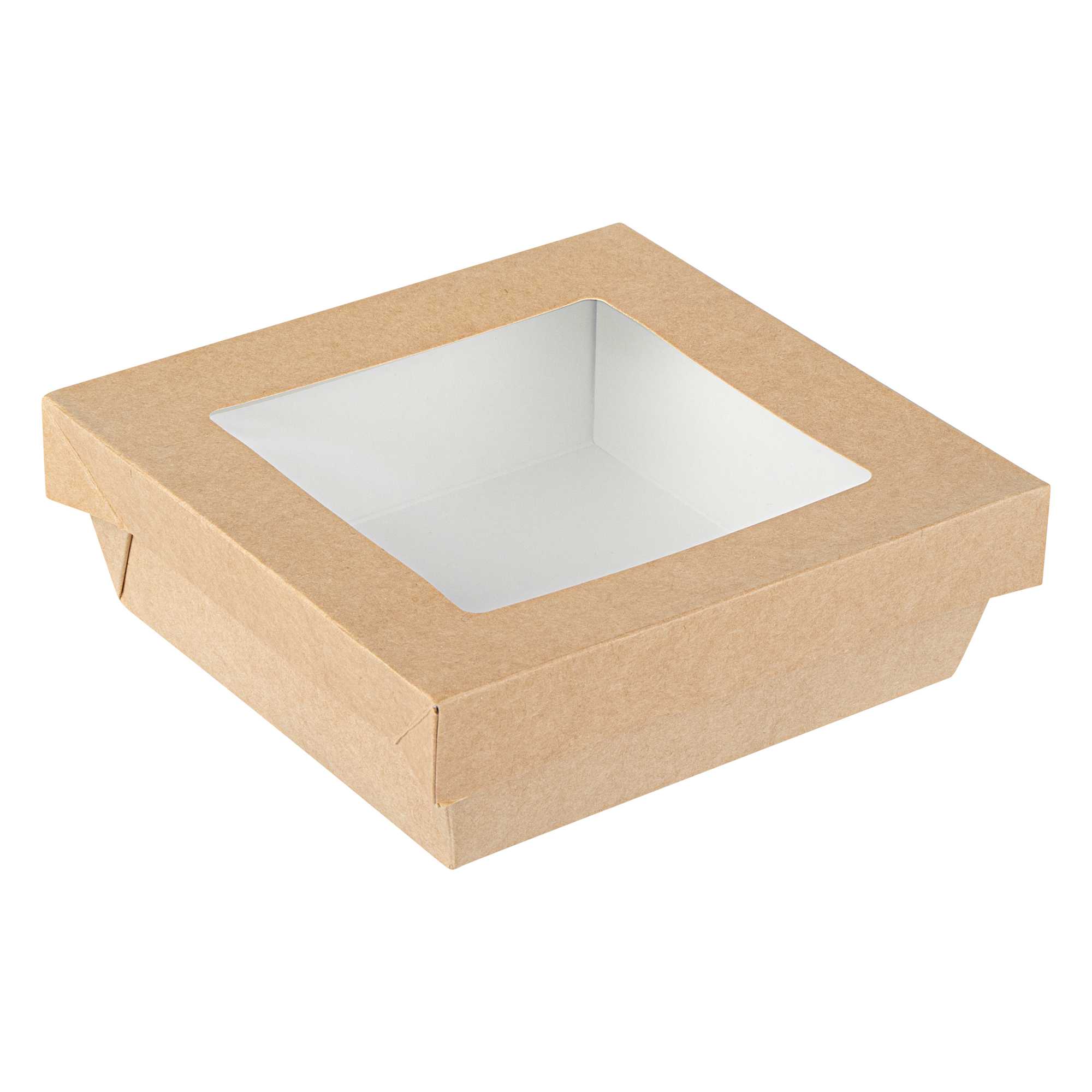 Cafe Vision 34 oz Square Kraft Paper Large Take Out Container - 6" x 6" x 2" - 200 count box
