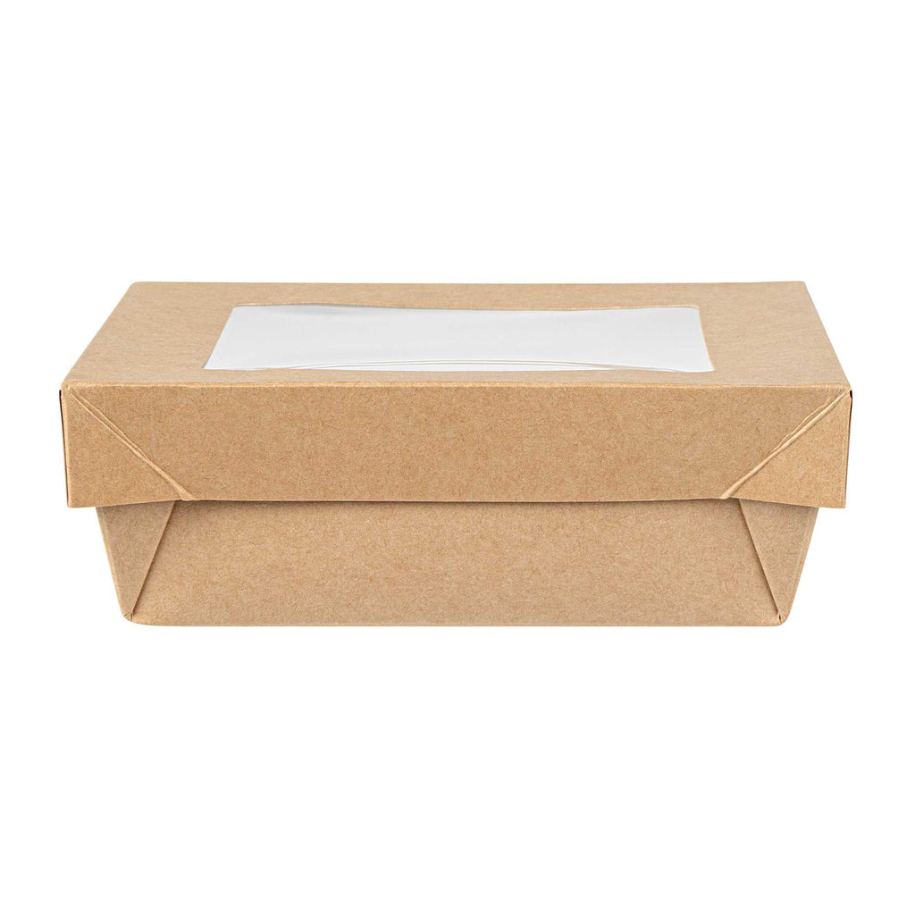 Cafe Vision 34 oz Square Kraft Paper Large Take Out Container - 6" x 6" x 2" - 200 count box