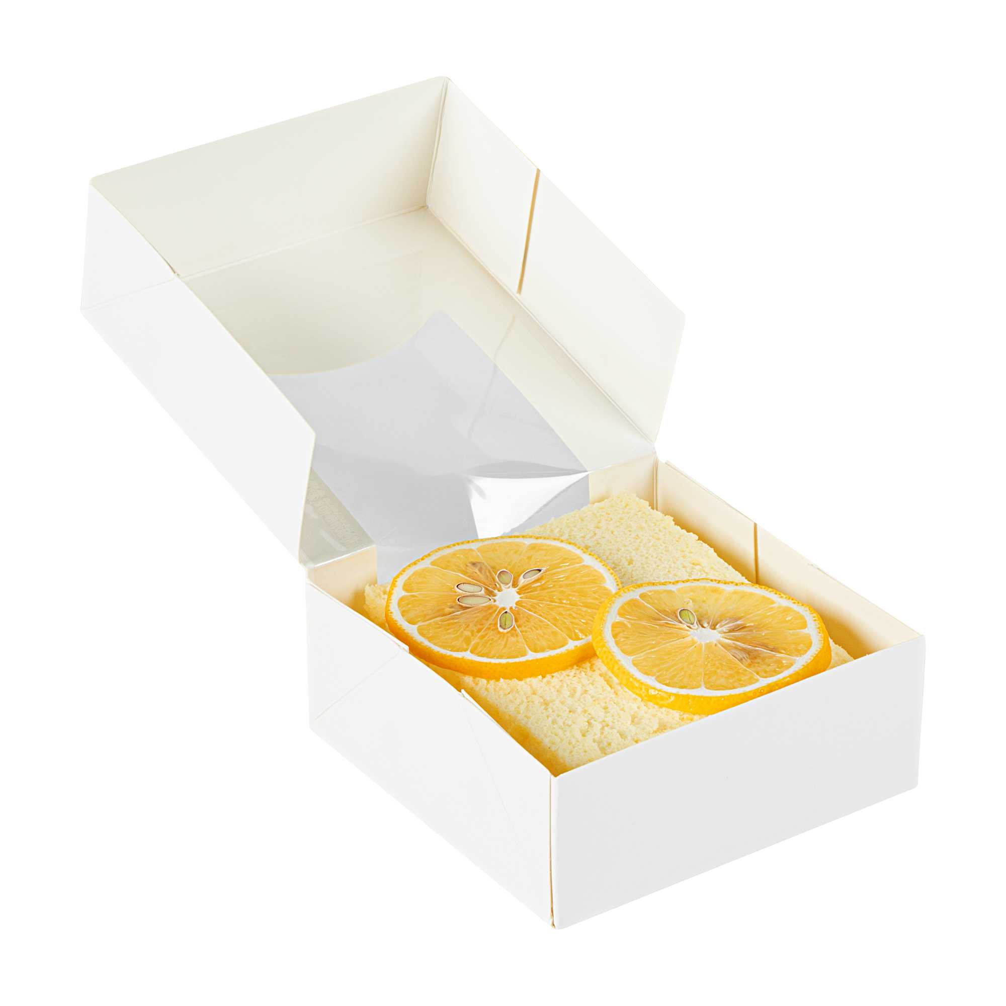 Cafe Vision 11 oz Square White Paper Small Take Out Container - 4" x 4" x 1 1/2" - 25 count box