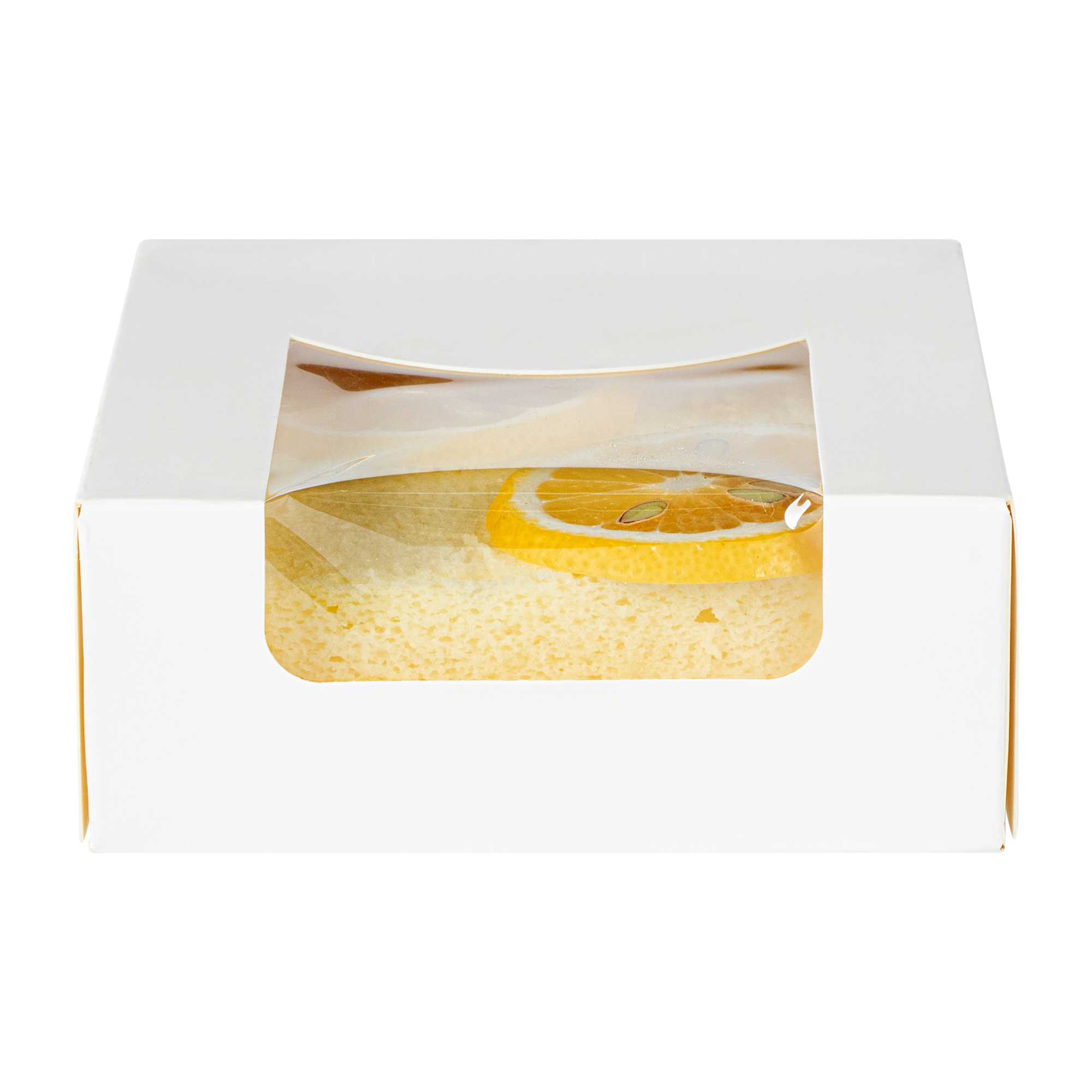 Cafe Vision 11 oz Square White Paper Small Take Out Container - 4" x 4" x 1 1/2" - 25 count box