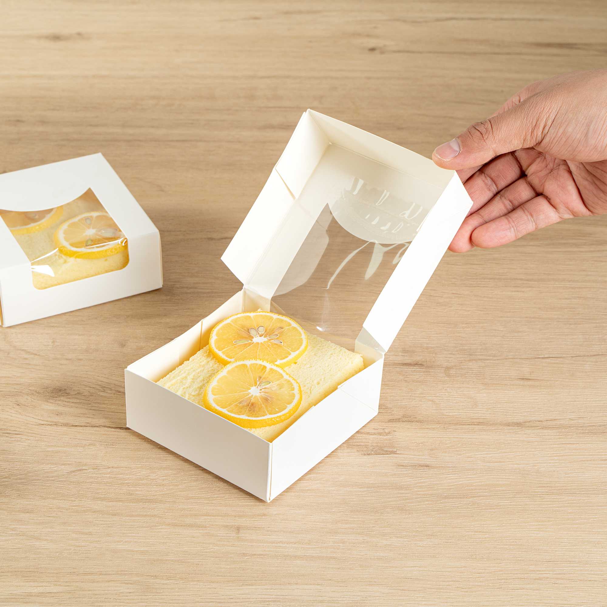 Cafe Vision 11 oz Square White Paper Small Take Out Container - 4" x 4" x 1 1/2" - 200 count box