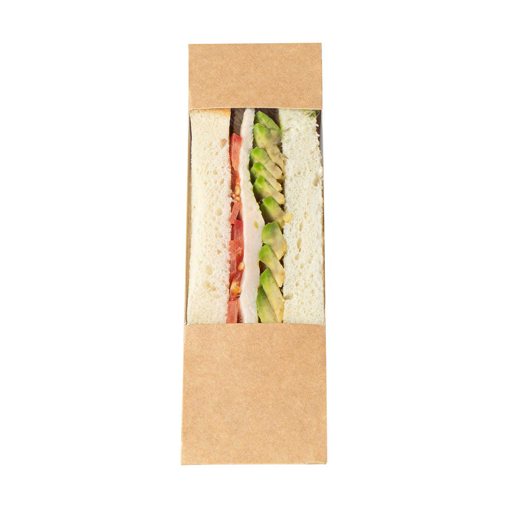 Cafe Vision Triangle Kraft Paper Small Sandwich Box - 4 3/4" x 4 3/4" x 2" - 200 count box