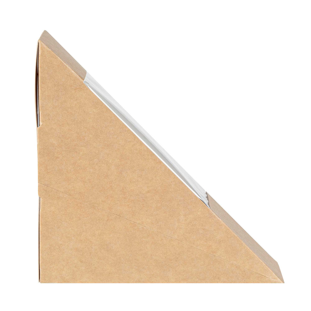 Cafe Vision Triangle Kraft Paper Small Sandwich Box - 4 3/4" x 4 3/4" x 2" - 200 count box