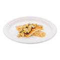 Pulp Tek Round White Sugarcane / Bagasse Extra Large Plate - 11 3/4" x 11 3/4" x 1" - 100 count box