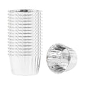 Panificio 3 oz Round Metallic Silver Paper Small Baking Cup - Pleated - 2 1/2" x 2 1/2" x 1 1/2" - 200 count box