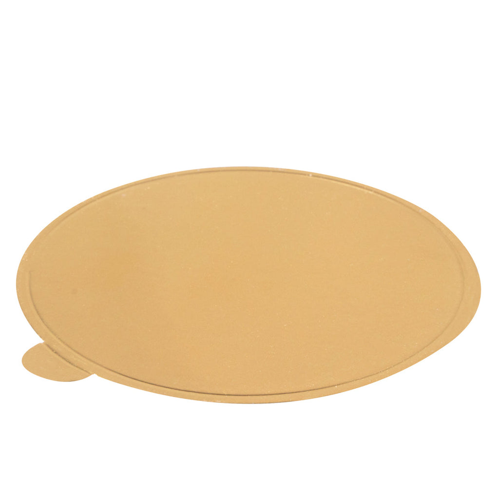 Pastry Tek Round Gold Paper SturdyServe Base - 3" x 3" - 200 count box