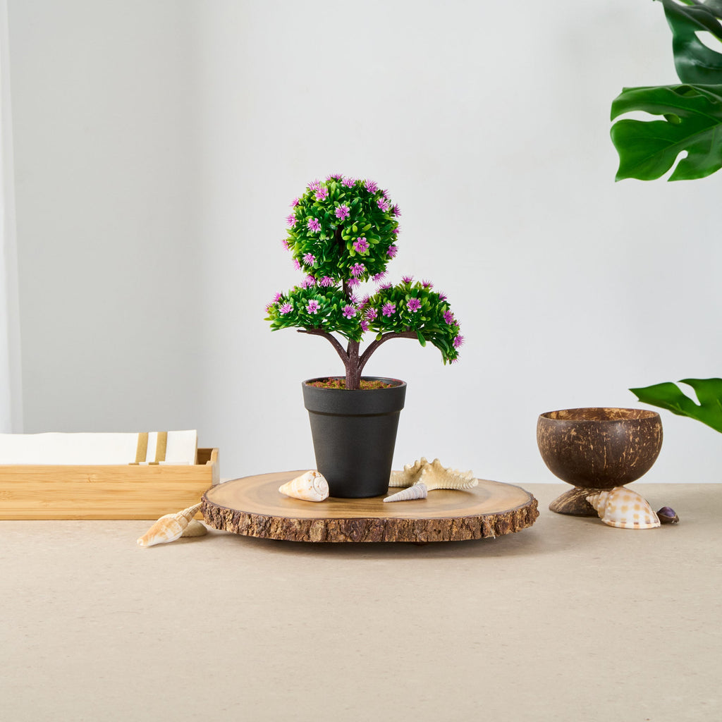 Fiore Round Purple Plastic Mini Crape Myrtle in Plastic Pot - 7 1/2" x 4" x 11" - 12 count box