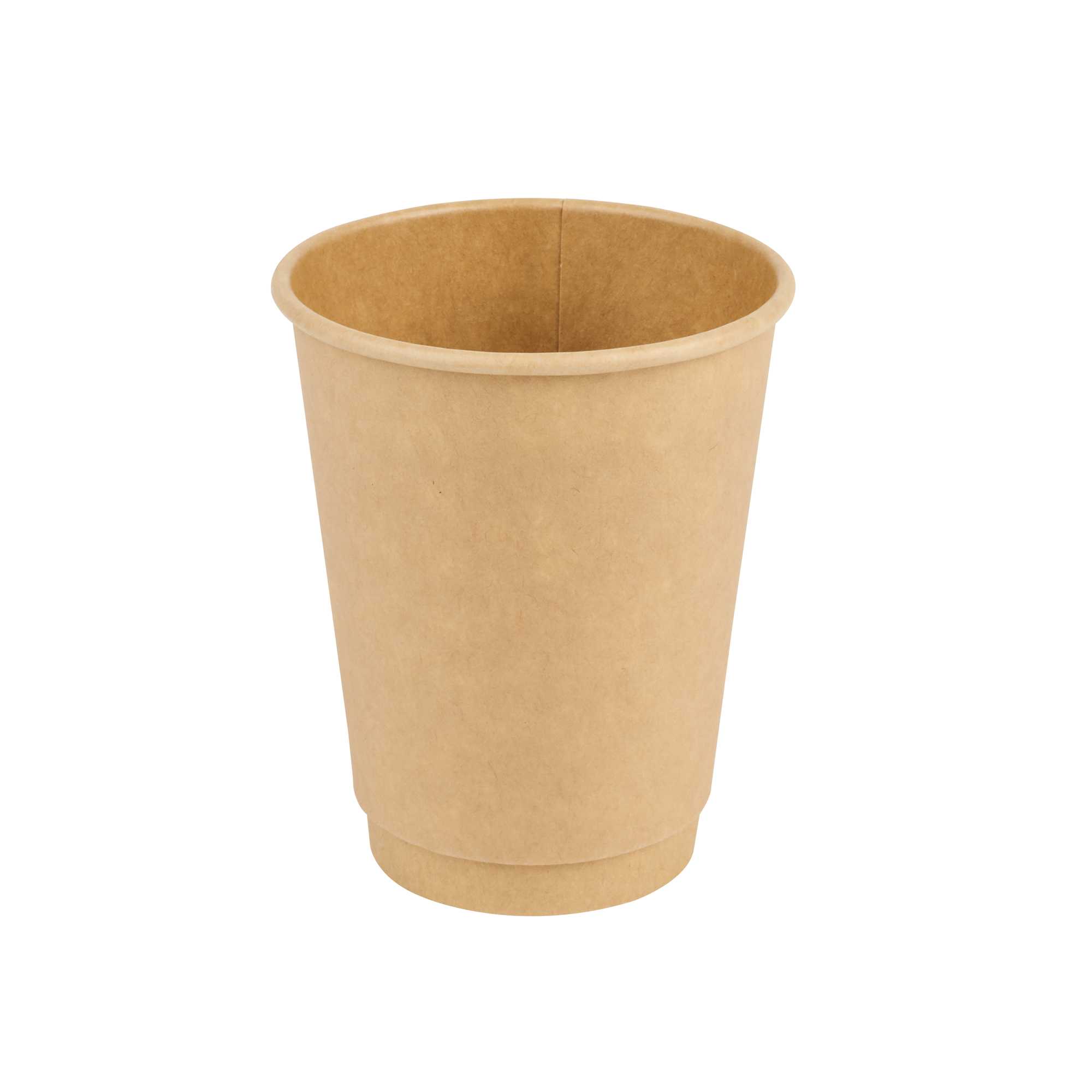 Restpresso 12 oz Kraft Paper Coffee Cup - Double Wall - 3 1/2" x 3 1/2" x 4 1/4" - 25 count box