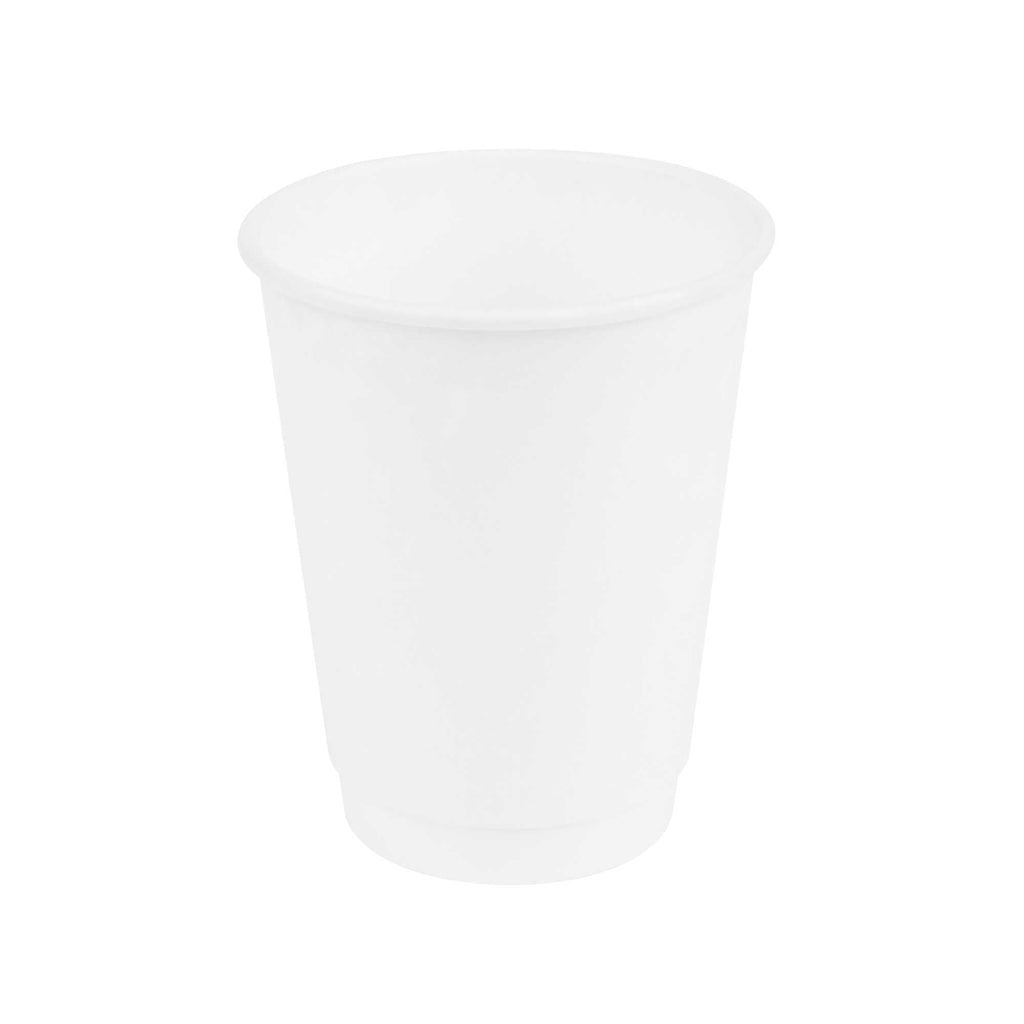 Restpresso 12 oz White Paper Coffee Cup - Double Wall - 3 1/2" x 3 1/2" x 4 1/4" - 500 count box