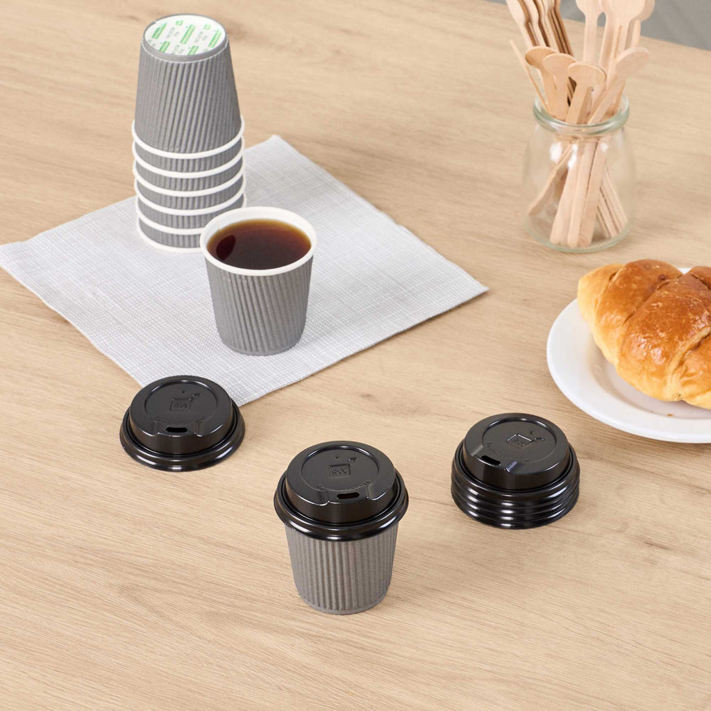 Restpresso Black Plastic Coffee Cup Lid - Fits 4 oz - 500 count box