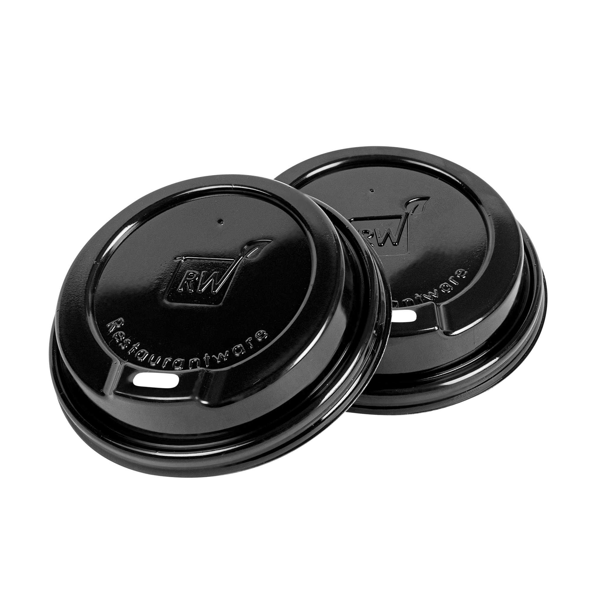 Restpresso Black Plastic Coffee Cup Lid - Elevated Spout, Fits 8, 12, 16 and 20 oz - 500 count box