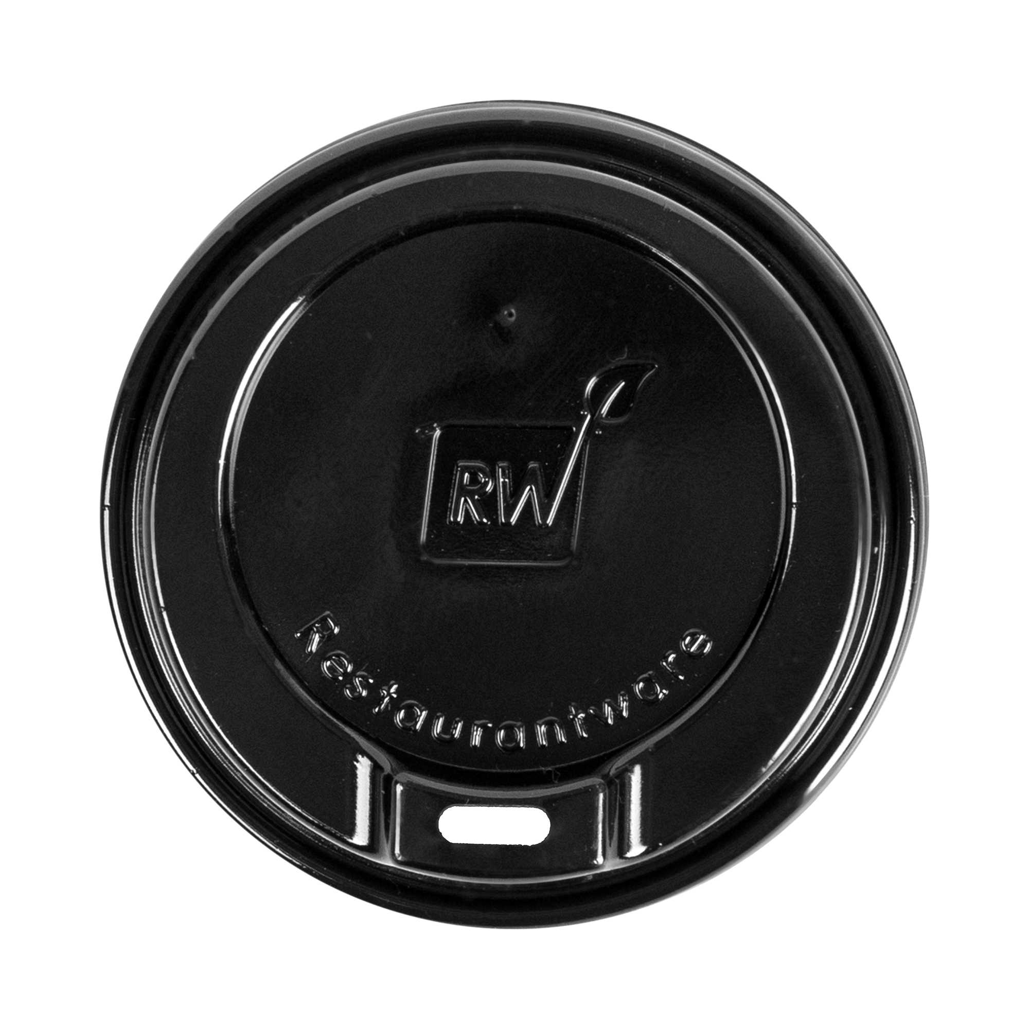 Restpresso Black Plastic Coffee Cup Lid - Elevated Spout, Fits 8, 12, 16 and 20 oz - 500 count box