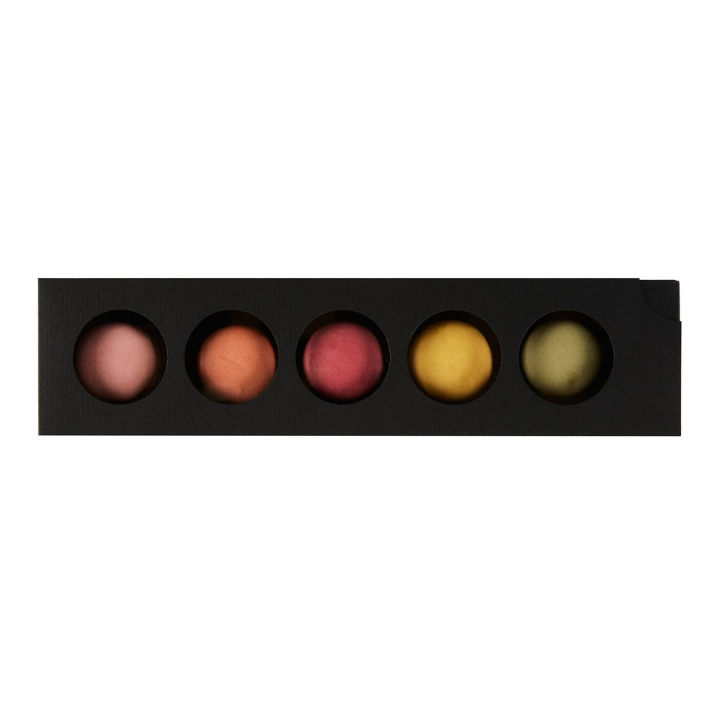Valentino Rectangle Black Paper Macaron Box - Holds 5 Macarons - 12" x 3" x 1 1/2" - 100 count box