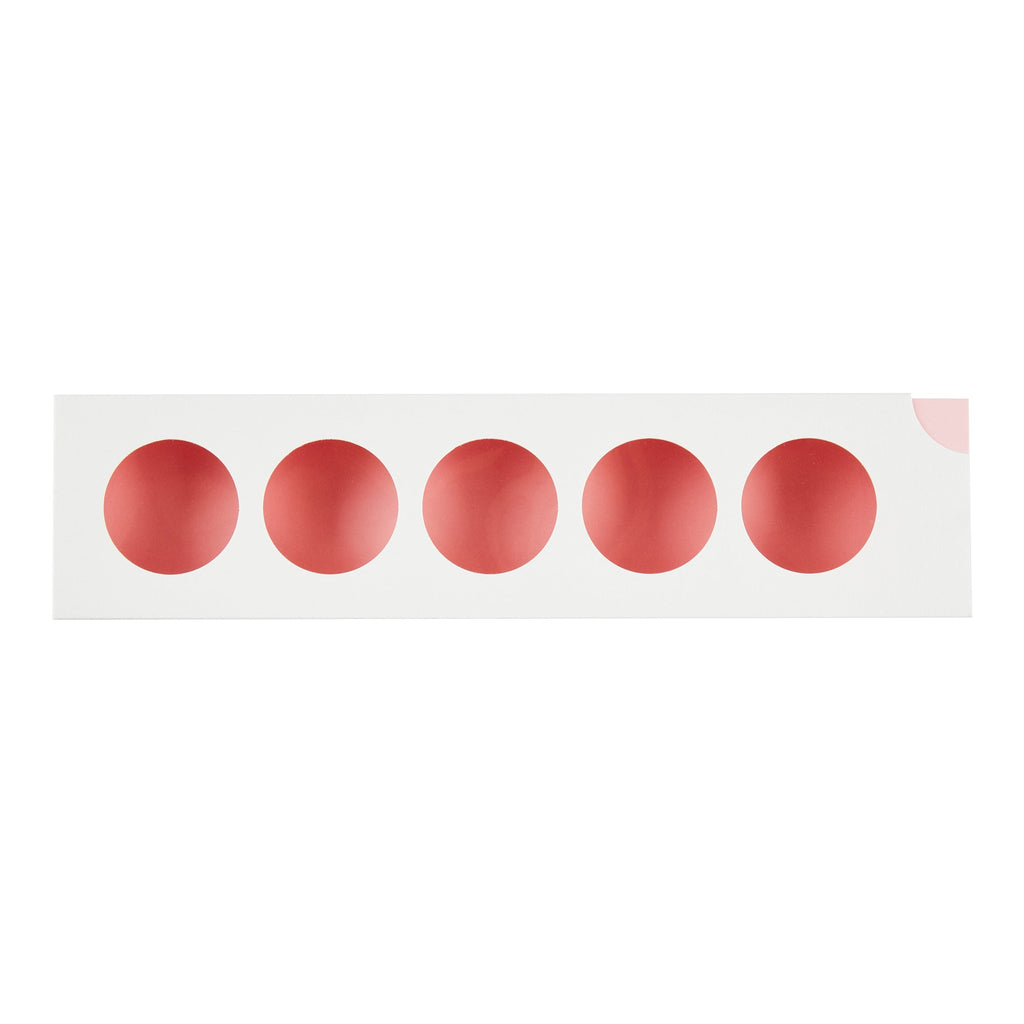Valentino Rectangle White and Pink Paper Macaron Box - Holds 5 Macarons - 12" x 3" x 1 1/2" - 100 count box