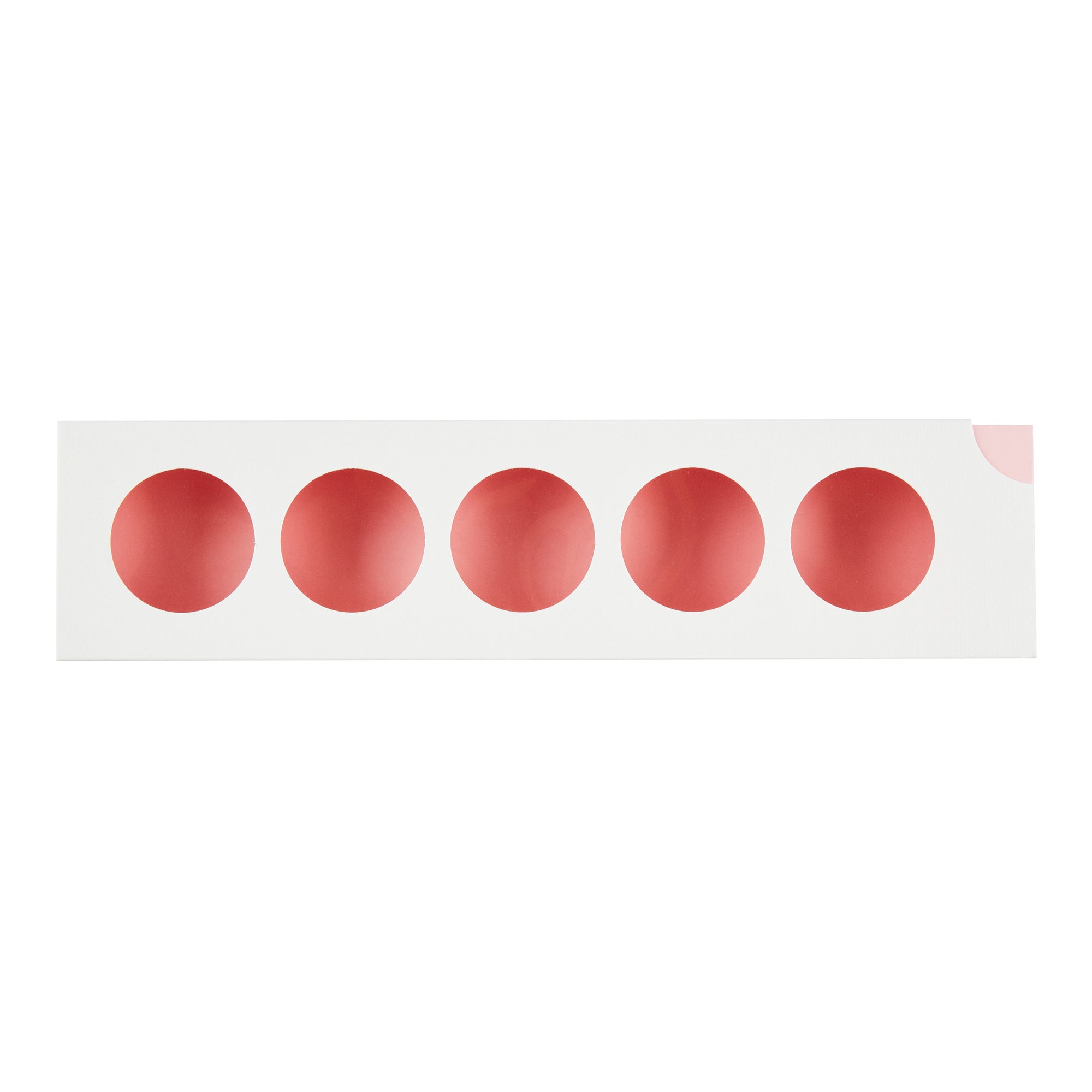 Valentino Rectangle White and Pink Paper Macaron Box - Holds 5 Macarons - 12" x 3" x 1 1/2" - 100 count box