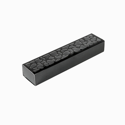 Sentiero Rectangle Black Paper Macaron Box - Holds 5 Macarons - 10" x 2 1/4" x 1 1/2" - 100 count box