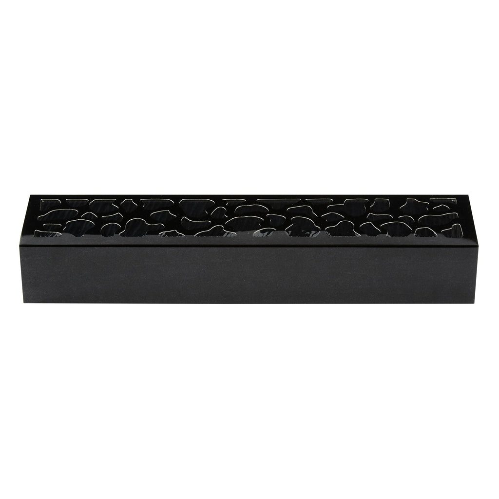 Sentiero Rectangle Black Paper Macaron Box - Holds 5 Macarons - 10" x 2 1/4" x 1 1/2" - 100 count box