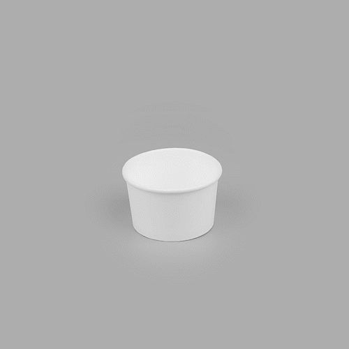 Coppetta 3 oz Round White Paper To Go Cup - 3" x 3" x 1 3/4" - 200 count box