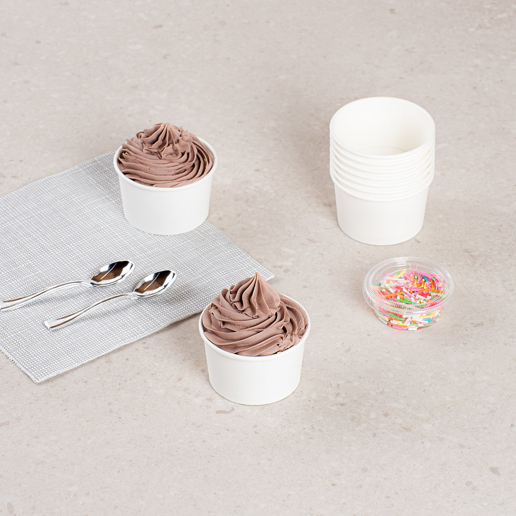 Coppetta 3 oz Round White Paper To Go Cup - 3" x 3" x 1 3/4" - 200 count box