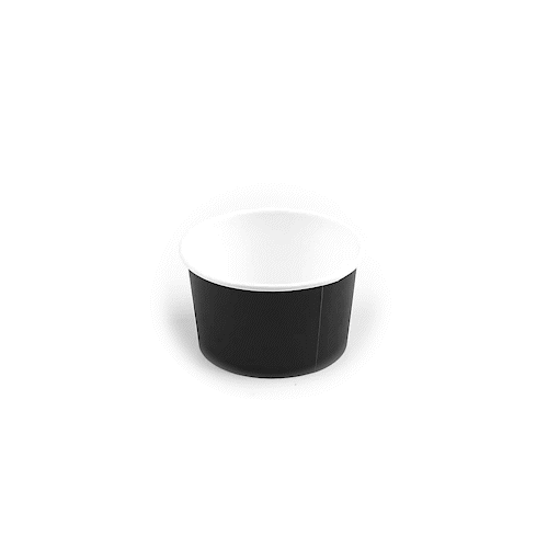 Coppetta 5 oz Round Black Paper To Go Cup - 3 1/4" x 3 1/4" x 2" - 200 count box