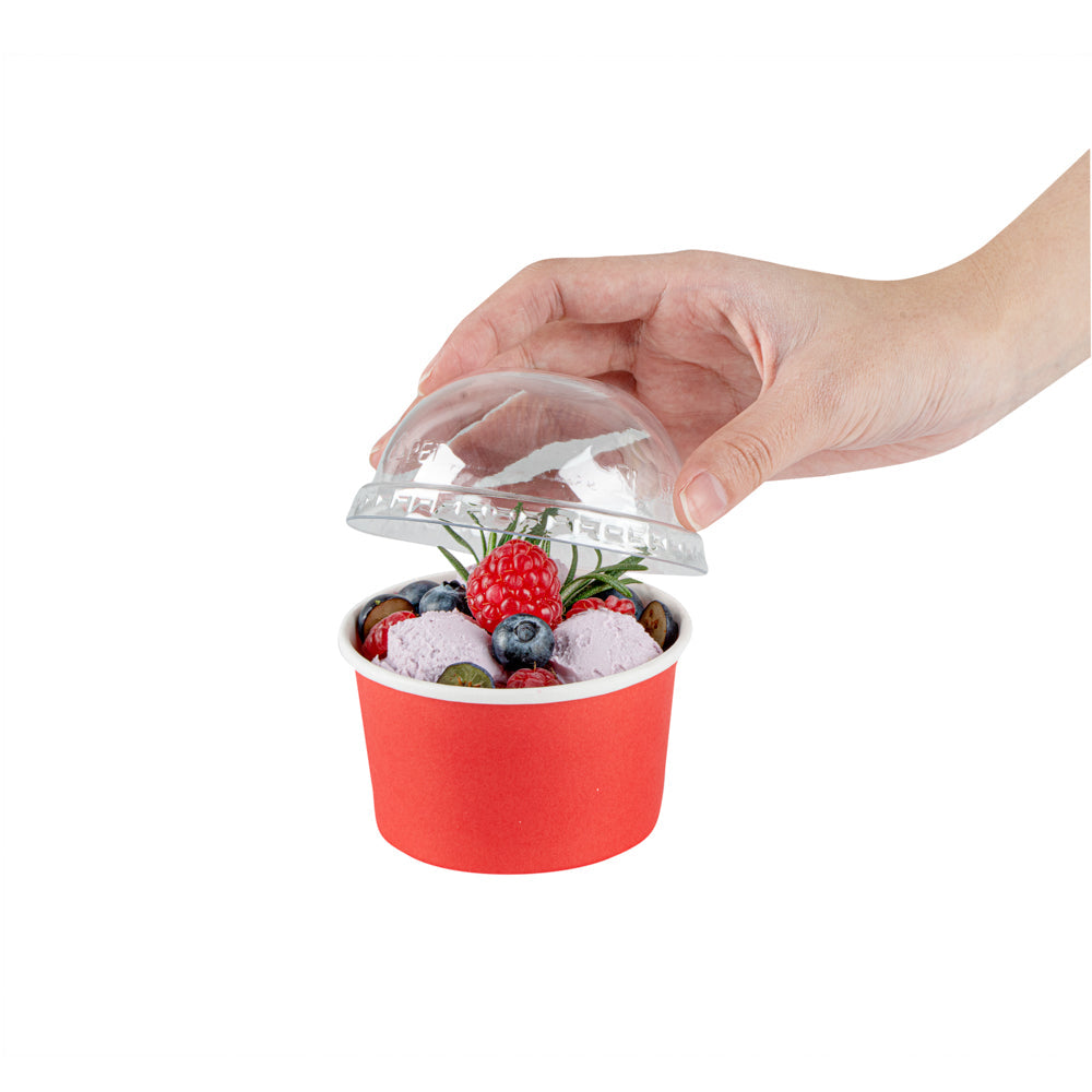 Coppetta Round Clear Plastic To Go Cup Dome Lid - Fits 5 oz - 200 count box