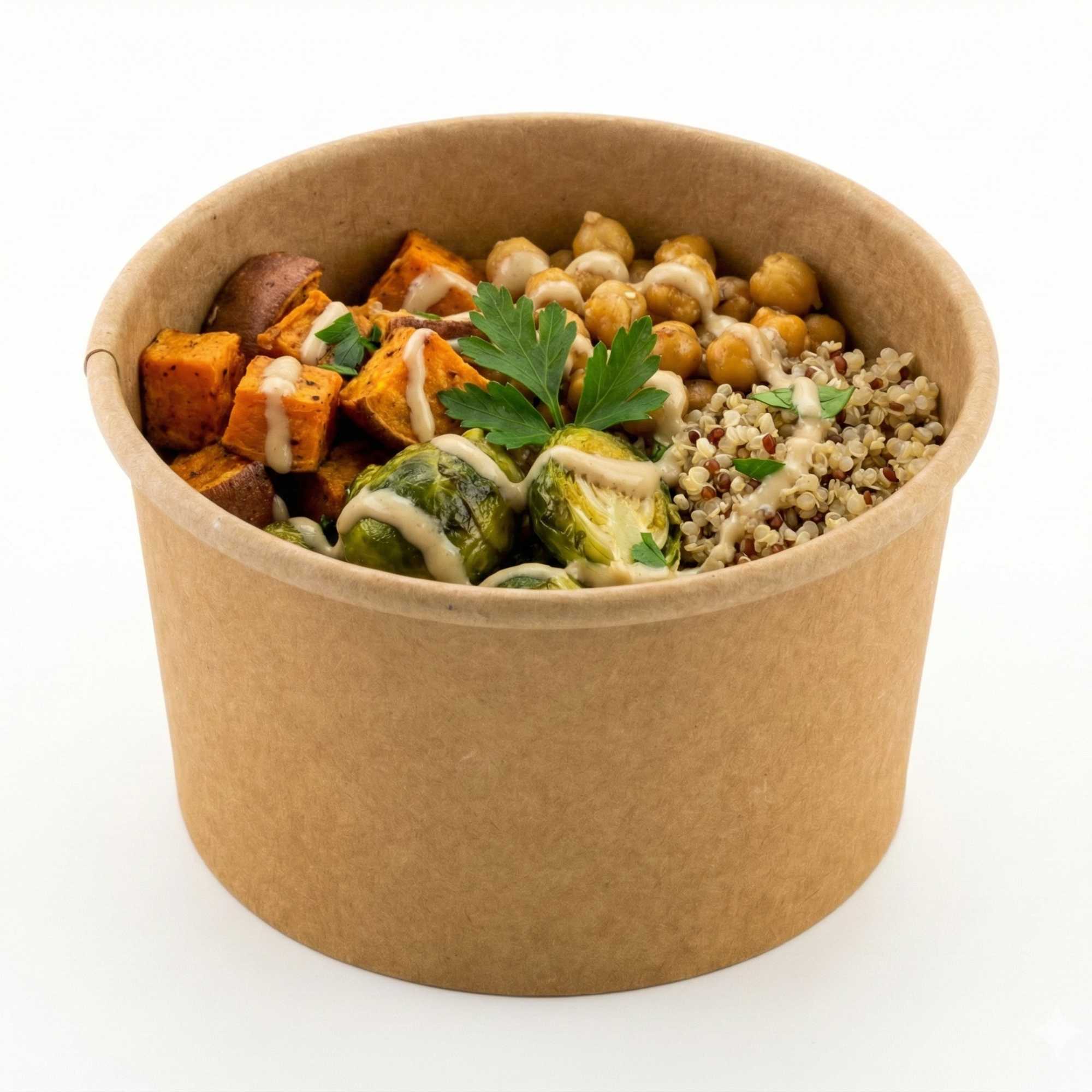 Coppetta 8 oz Round Kraft Paper To Go Cup - 3 3/4" x 3 3/4" x 2 1/4" - 200 count box