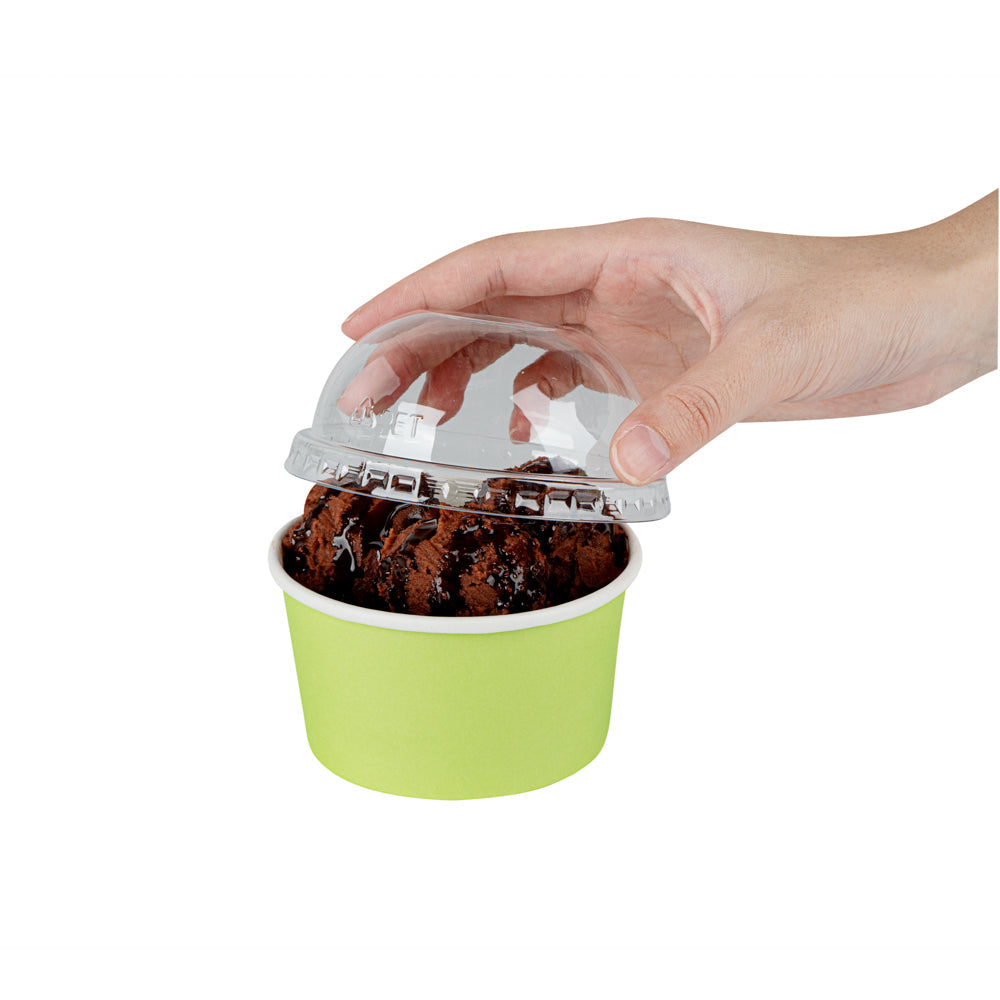 Coppetta Round Clear Plastic To Go Cup Dome Lid - Fits 8 oz - 200 count box