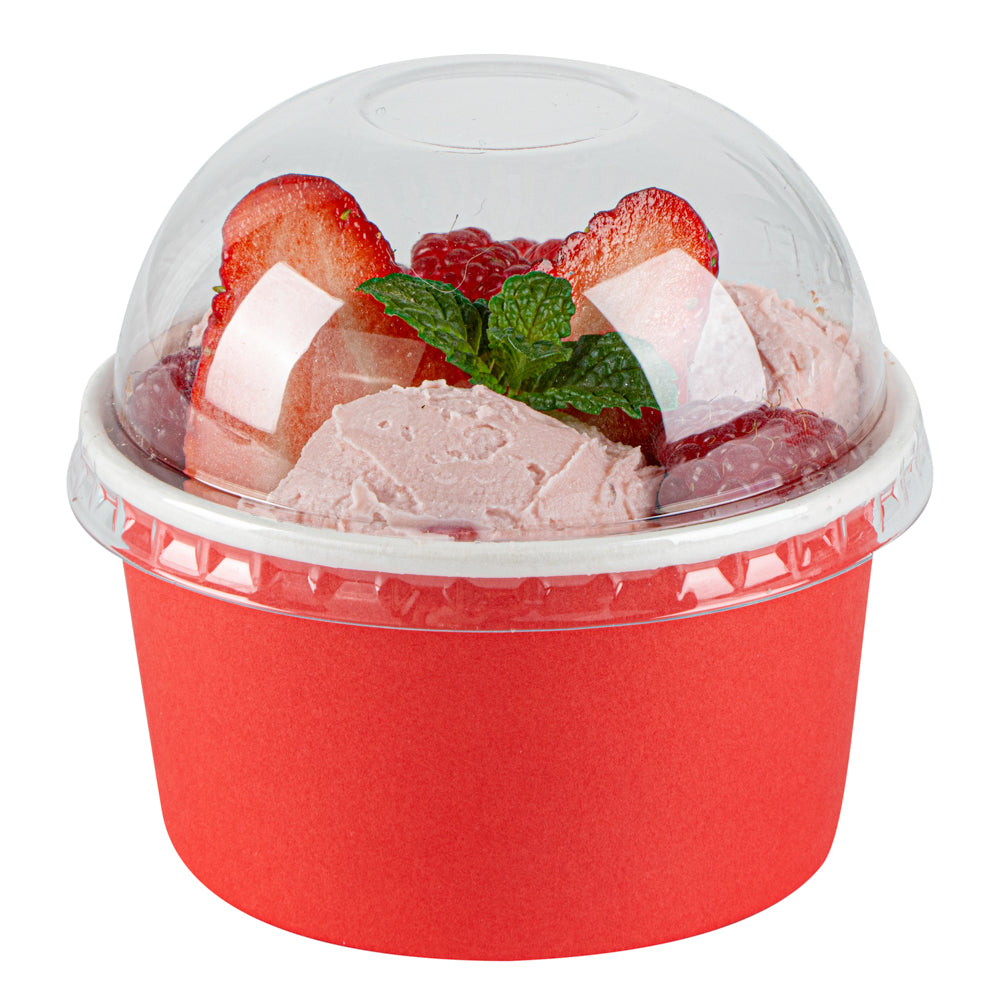 Coppetta Round Clear Plastic To Go Cup Dome Lid - Fits 8 oz - 200 count box