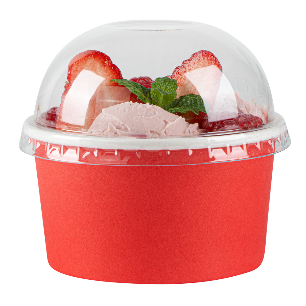 Coppetta Round Clear Plastic To Go Cup Dome Lid - Fits 8 oz - 200 count box