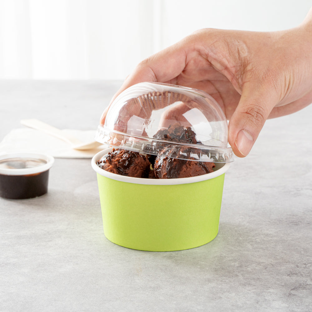 Coppetta Round Clear Plastic To Go Cup Dome Lid - Fits 8 oz - 200 count box