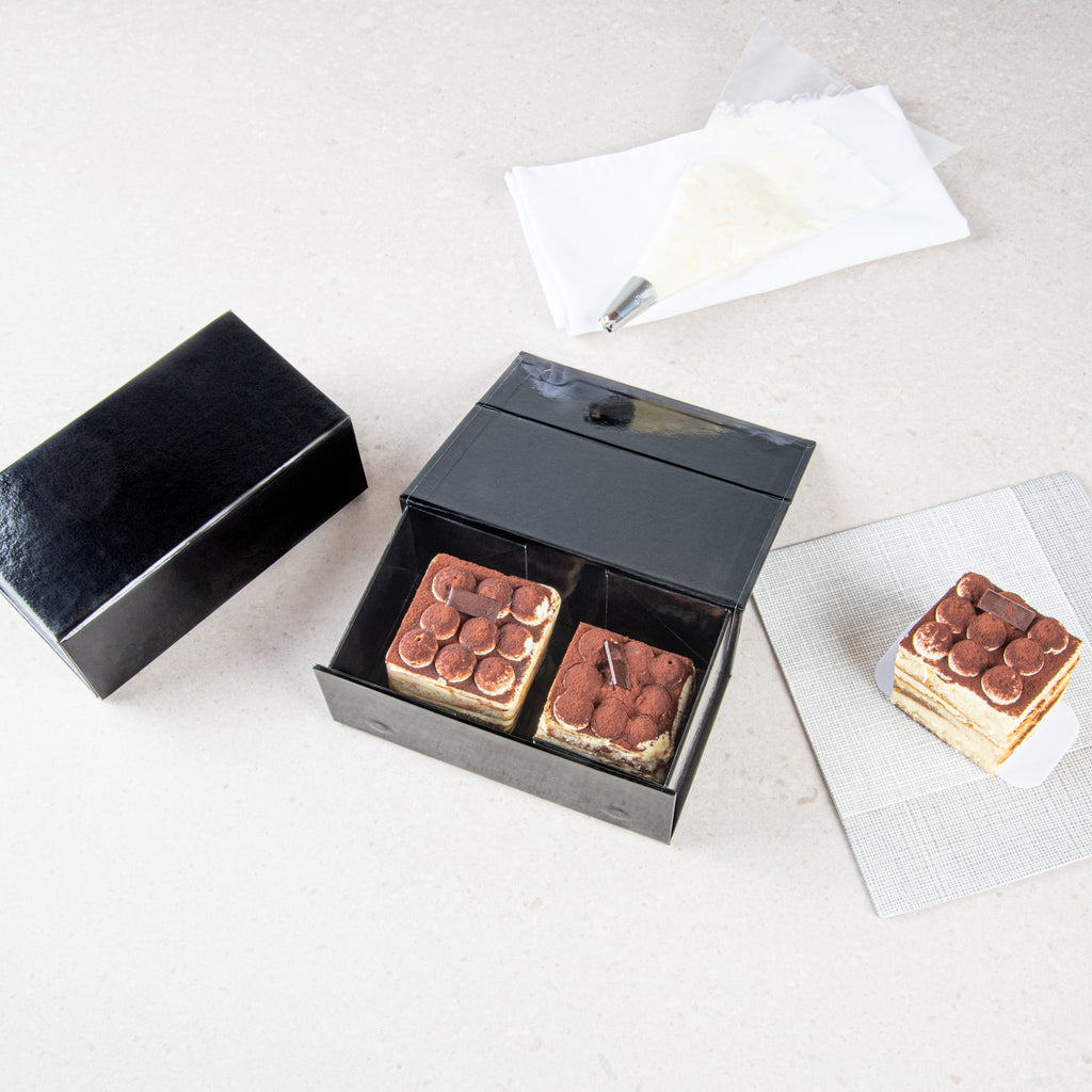 Cater Tek Rectangle Black Paper Small Tic Tac Box - Magnetic - 7" x 4" x 2 3/4" - 10 count box