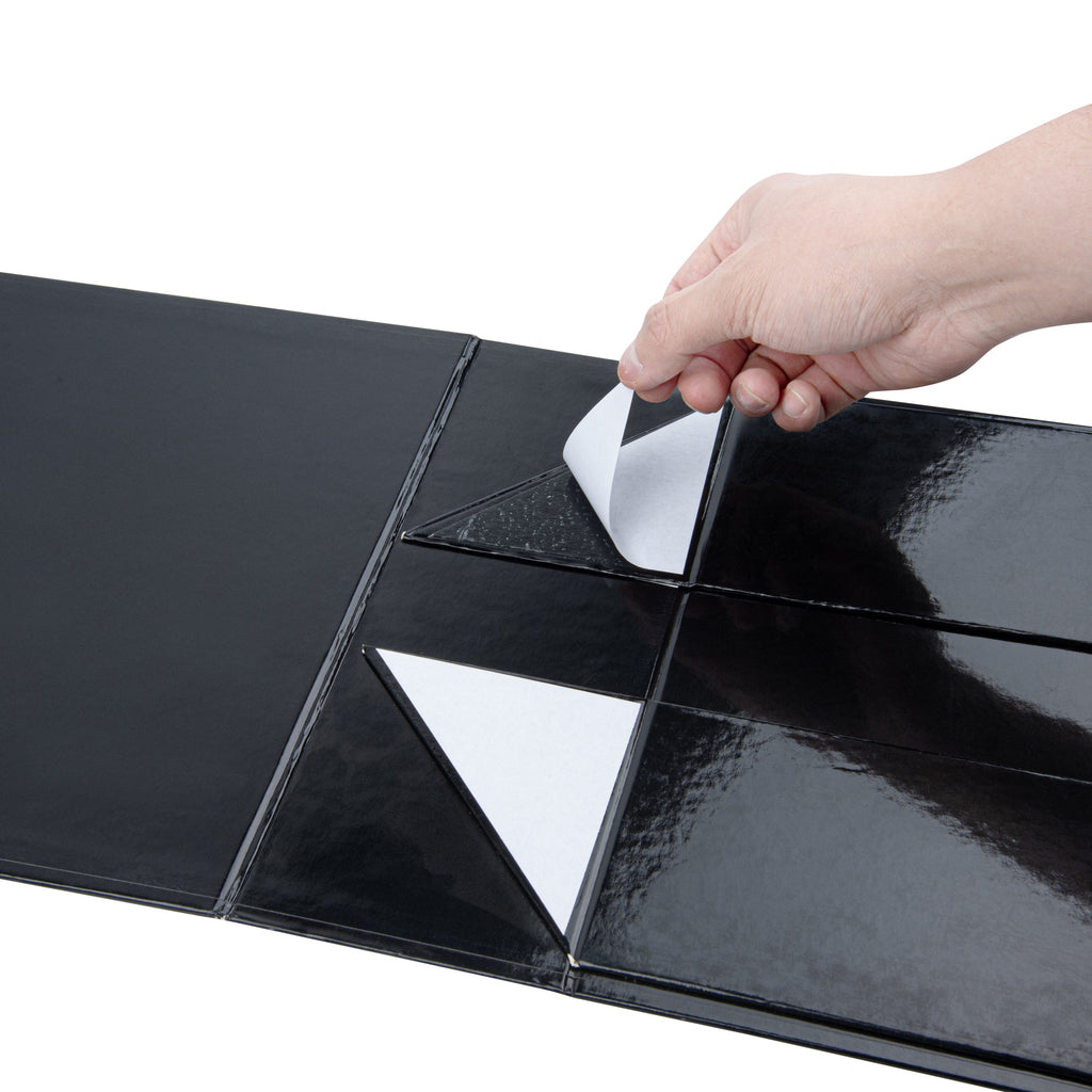 Cater Tek Rectangle Black Paper Large Tic Tac Box - Magnetic - 10 1/2" x 8" x 4" - 10 count box