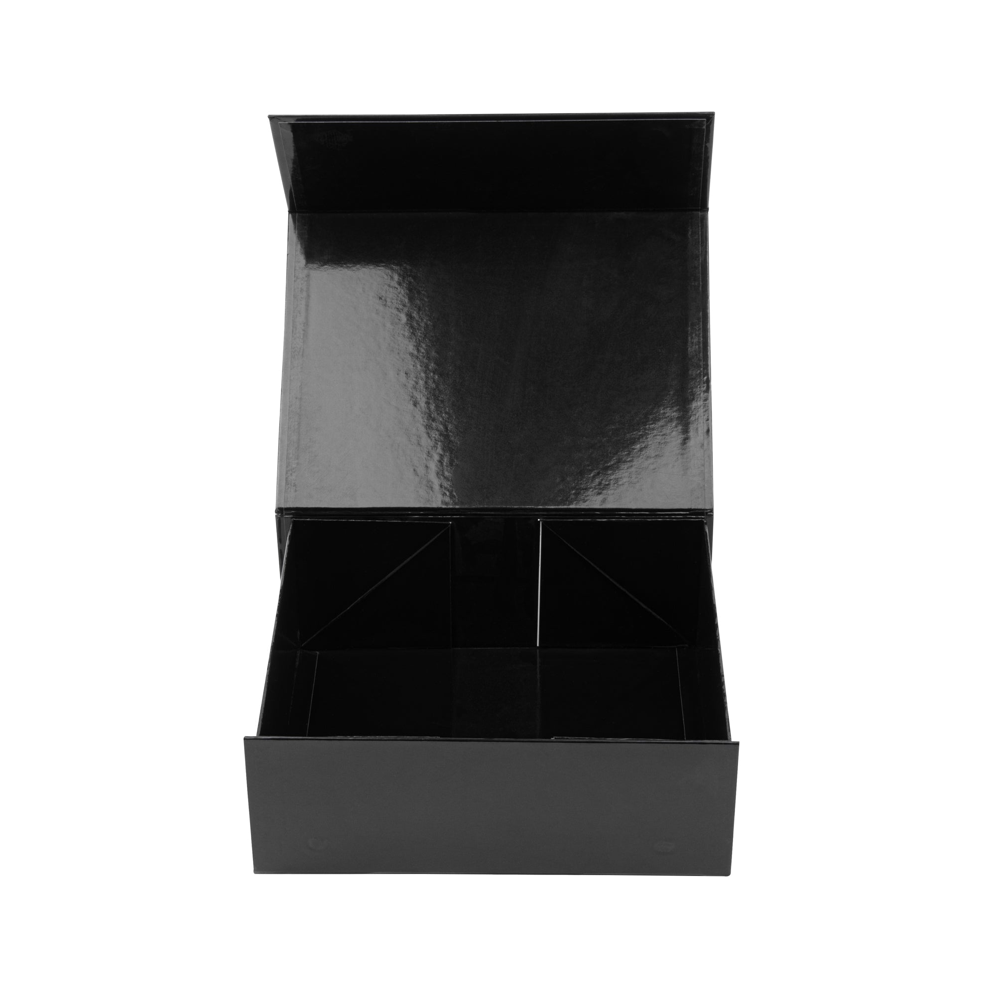 Cater Tek Rectangle Black Paper Large Tic Tac Box - Magnetic - 10 1/2" x 8" x 4" - 10 count box