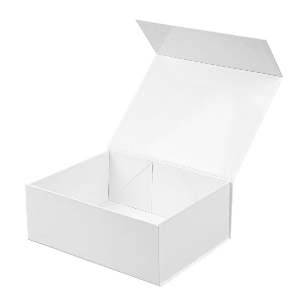 Cater Tek Rectangle White Paper Large Tic Tac Box - Magnetic - 10 1/2" x 8" x 4" - 10 count box