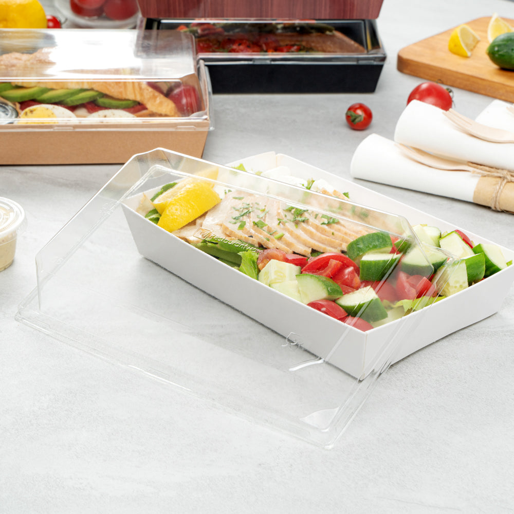Matsuri Vision Clear Plastic Lid - Fits Medium Sushi Tray - 100 count box