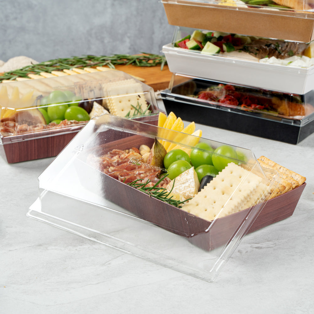 Matsuri Vision Clear Plastic Lid - Fits Medium Sushi Tray - 100 count box
