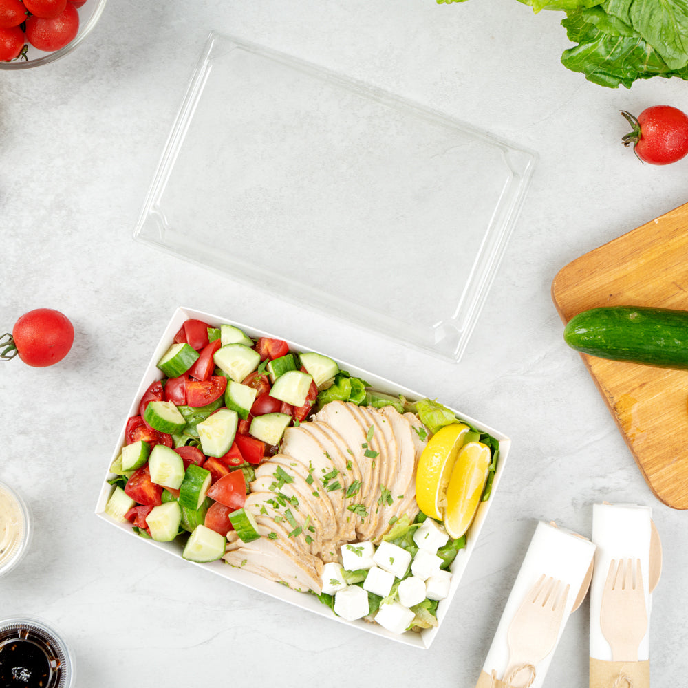 Matsuri Vision Clear Plastic Lid - Fits Medium Sushi Tray - 100 count box