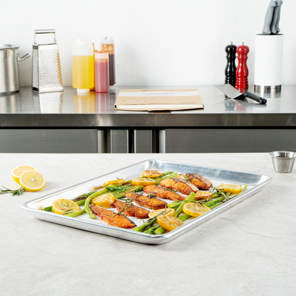 Pastry Tek White Parchment Paper Half Size Sheet Pan Liner - Silicone Coated - 12" x 16" - 200 count box